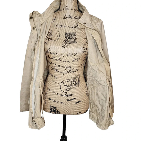 Talbots Womens Cotton Anorak Khaki Jacket Coat Size Medium Beige - Picture 4 of 12